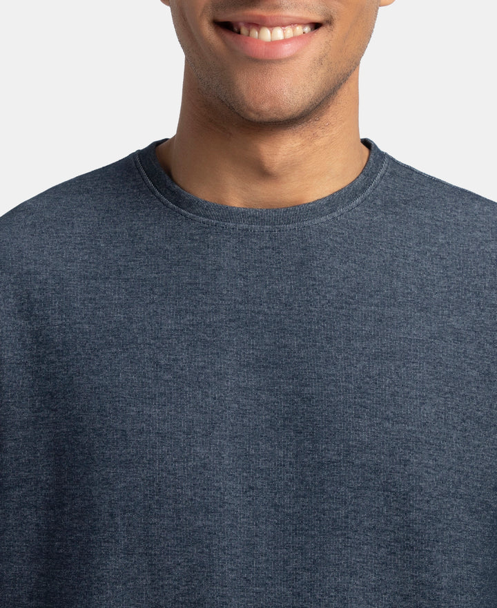 Super Combed Cotton Rich Sweatshirt with Ribbed Cuffs - Navy