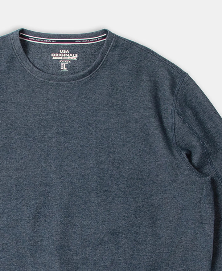 Super Combed Cotton Rich Sweatshirt with Ribbed Cuffs - Navy