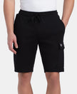 Super Combed Cotton Rich Regular Fit Cargo Pocket Shorts - Black