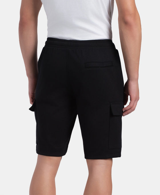 Super Combed Cotton Rich Regular Fit Cargo Pocket Shorts - Black