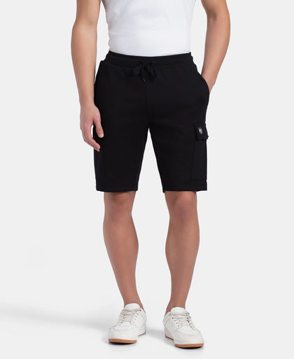 Super Combed Cotton Rich Regular Fit Cargo Pocket Shorts - Black