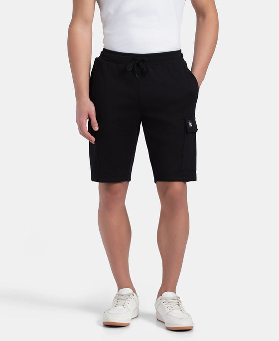 Super Combed Cotton Rich Regular Fit Cargo Pocket Shorts - Black