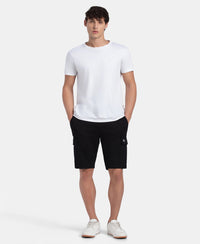 Super Combed Cotton Rich Regular Fit Cargo Pocket Shorts - Black