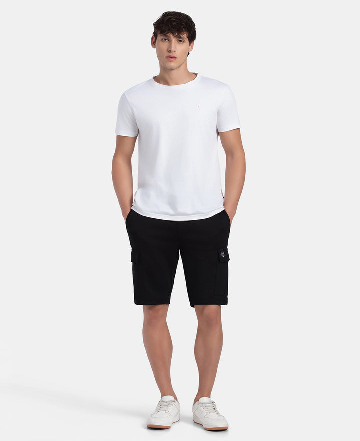Super Combed Cotton Rich Regular Fit Cargo Pocket Shorts - Black