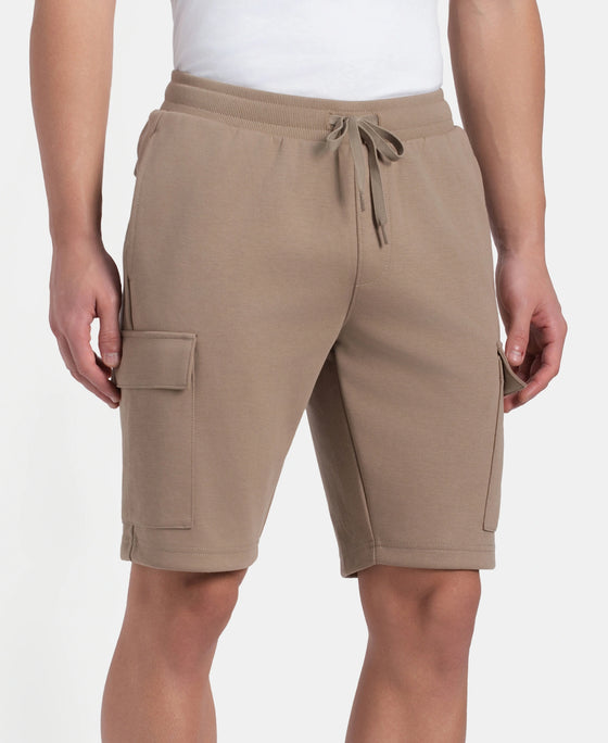 Super Combed Cotton Rich Regular Fit Cargo Pocket Shorts - Desert Taupe