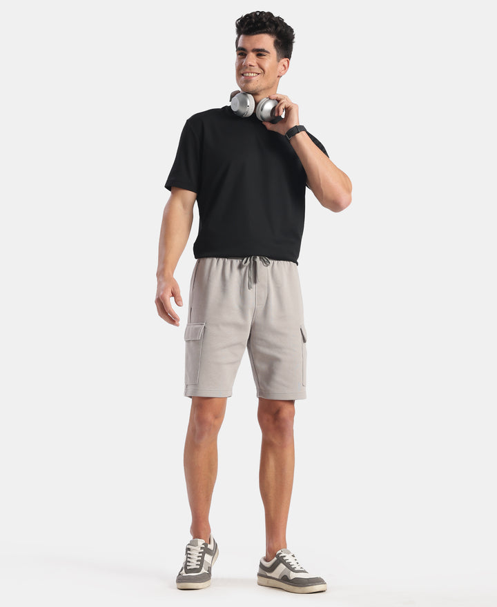 Super Combed Cotton Rich Regular Fit Cargo Pocket Shorts - Ghost Gray