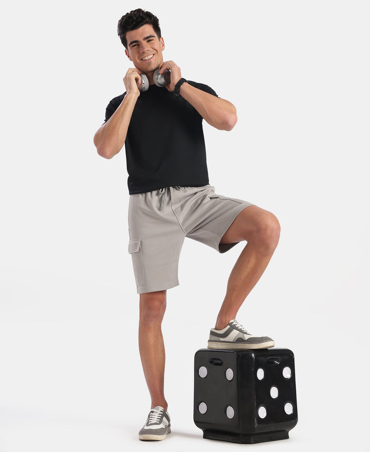 Super Combed Cotton Rich Regular Fit Cargo Pocket Shorts - Ghost Gray