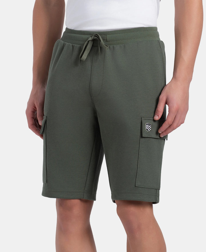 Super Combed Cotton Rich Regular Fit Cargo Pocket Shorts - Thyme