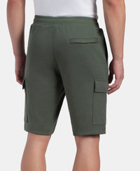 Super Combed Cotton Rich Regular Fit Cargo Pocket Shorts - Thyme