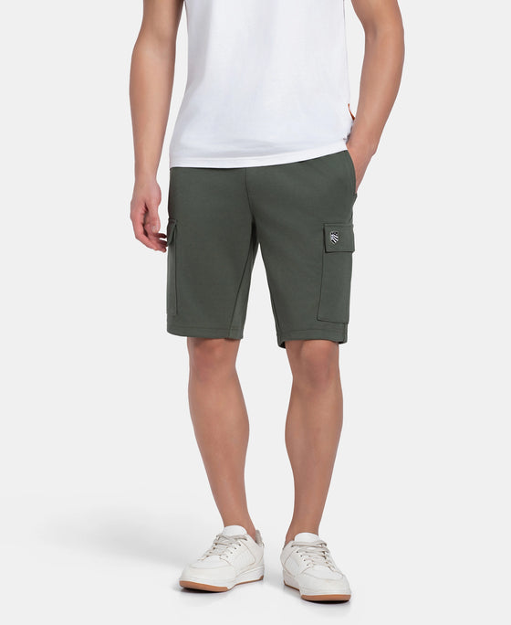 Super Combed Cotton Rich Regular Fit Cargo Pocket Shorts - Thyme