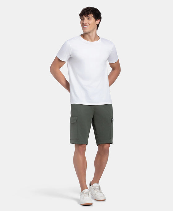 Super Combed Cotton Rich Regular Fit Cargo Pocket Shorts - Thyme