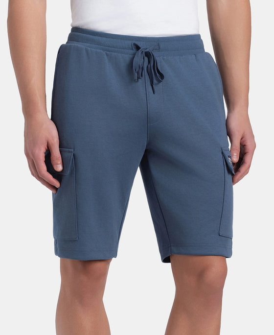 Super Combed Cotton Rich Regular Fit Cargo Pocket Shorts - Vintage Indigo