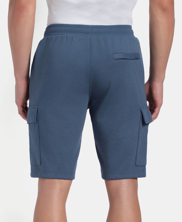 Super Combed Cotton Rich Regular Fit Cargo Pocket Shorts - Vintage Indigo