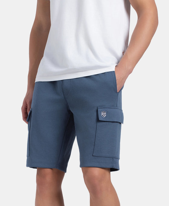 Super Combed Cotton Rich Regular Fit Cargo Pocket Shorts - Vintage Indigo