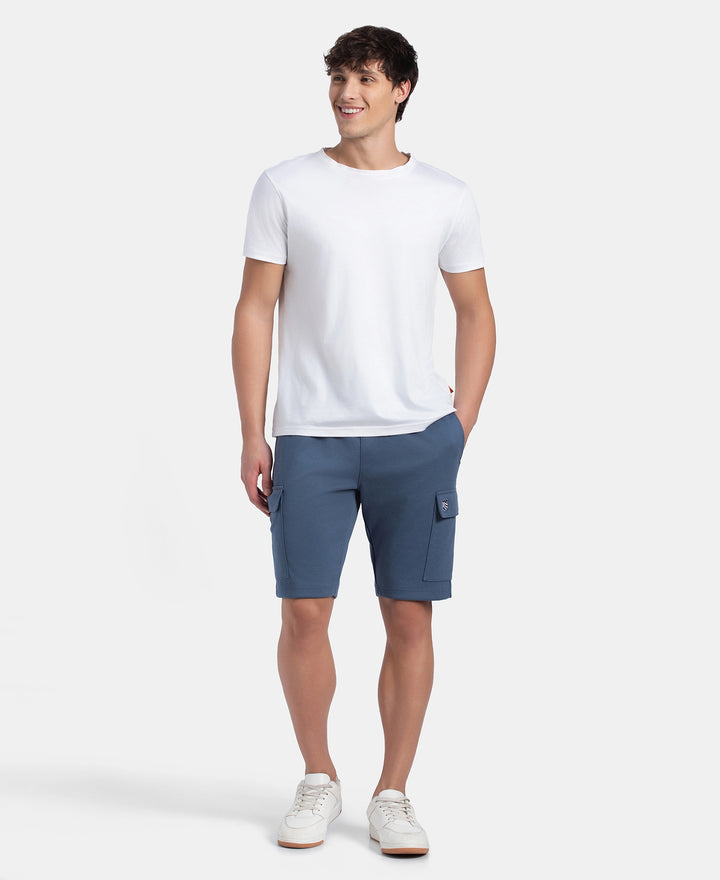 Super Combed Cotton Rich Regular Fit Cargo Pocket Shorts - Vintage Indigo