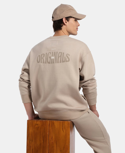 Super Combed Cotton Rich Graphic Print Fleece Sweatshirt with StayWarm Technology - Pure Cashmere