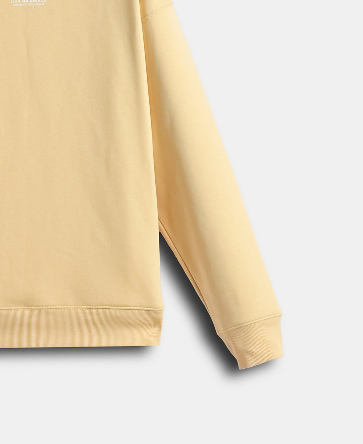 Super Combed Cotton Rich Graphic Print Fleece Sweatshirt with StayWarm Technology  - Sahara Sun UM66