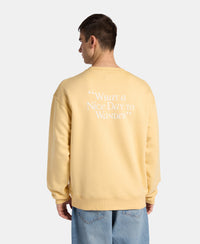 Super Combed Cotton Rich Graphic Print Fleece Sweatshirt with StayWarm Technology  - Sahara Sun UM66