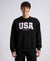 Super Combed Cotton Rich Fleece Printed Sweatshirt with StayWarm Technology - Black