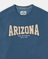 Super Combed Cotton Rich Fleece Printed Sweatshirt with StayWarm Technology - Ensign Blue