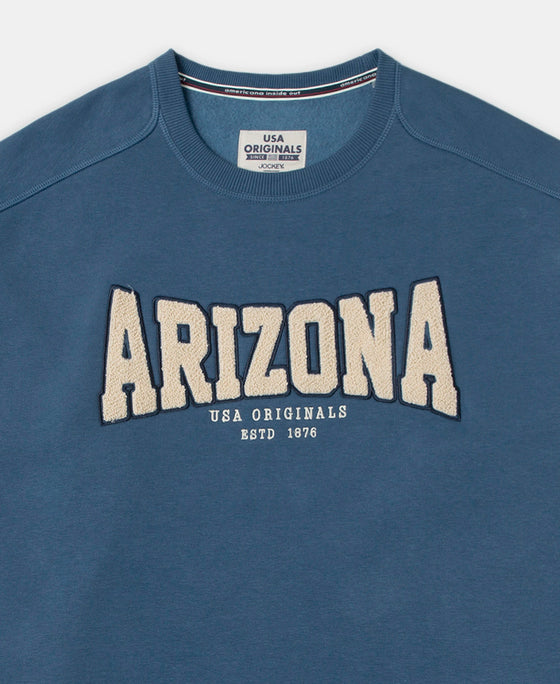 Super Combed Cotton Rich Fleece Printed Sweatshirt with StayWarm Technology - Ensign Blue