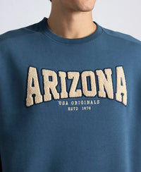 Super Combed Cotton Rich Fleece Printed Sweatshirt with StayWarm Technology - Ensign Blue