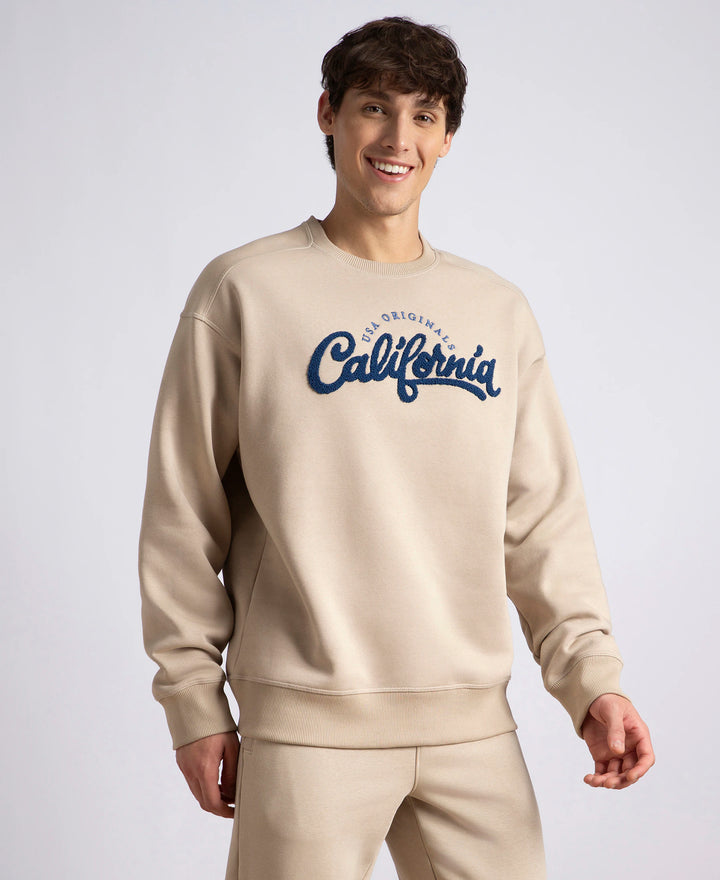 Super Combed Cotton Rich Fleece Printed Sweatshirt with StayWarm Technology - Pure Cashmere