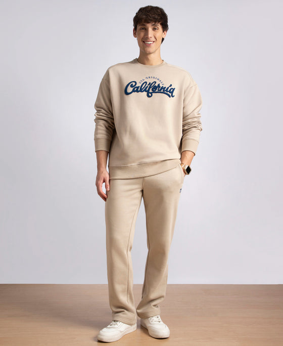 Super Combed Cotton Rich Fleece Printed Sweatshirt with StayWarm Technology - Pure Cashmere