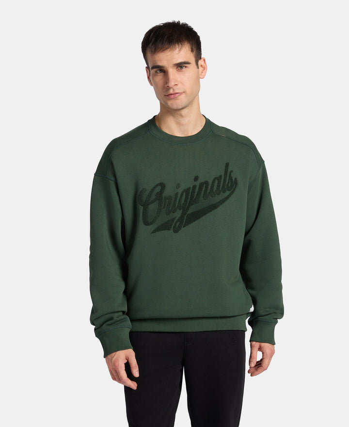 Super Combed Cotton Rich Fleece Printed Sweatshirt with StayWarm Technology - Sycamore