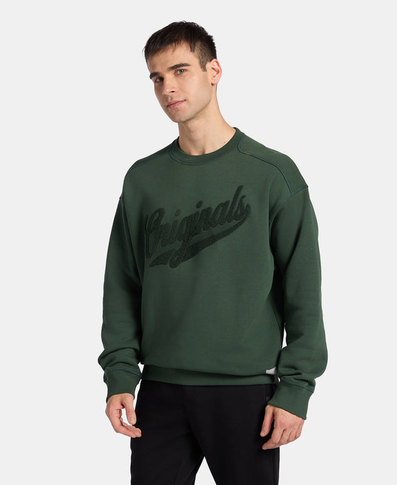 Super Combed Cotton Rich Fleece Printed Sweatshirt with StayWarm Technology - Sycamore