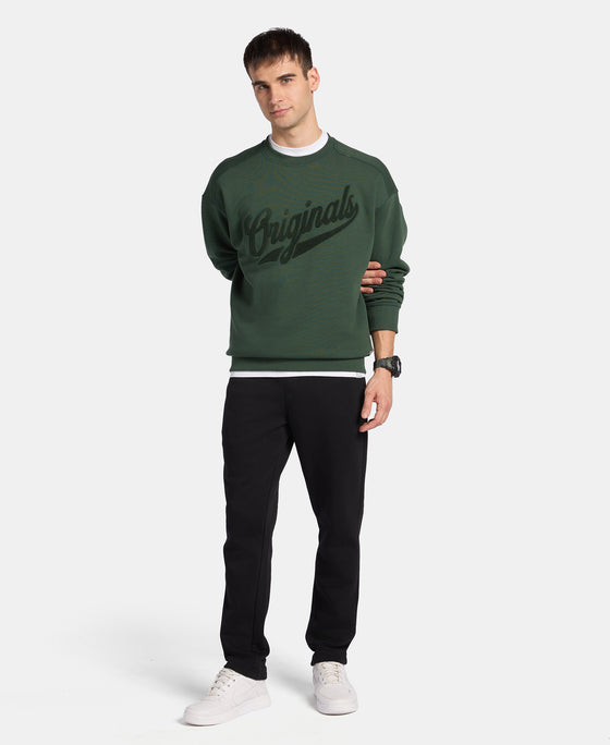 Super Combed Cotton Rich Fleece Printed Sweatshirt with StayWarm Technology - Sycamore