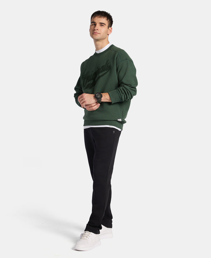 Super Combed Cotton Rich Fleece Printed Sweatshirt with StayWarm Technology - Sycamore