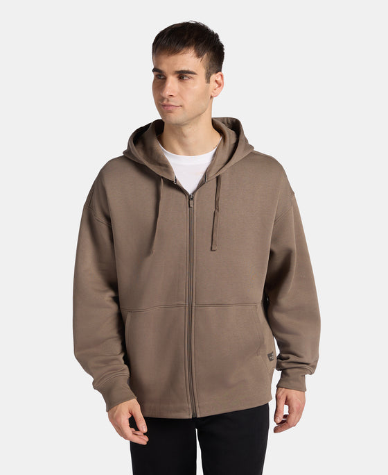 Oversized Super Combed Cotton Rich Fleece Jacket with StayWarm Technology - Bungee Cord