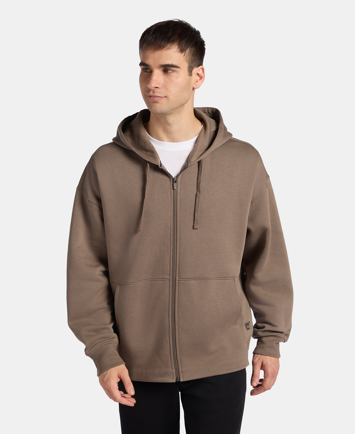 Oversized Super Combed Cotton Rich Fleece Jacket with StayWarm Technology - Bungee Cord