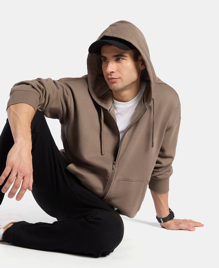 Oversized Super Combed Cotton Rich Fleece Jacket with StayWarm Technology - Bungee Cord