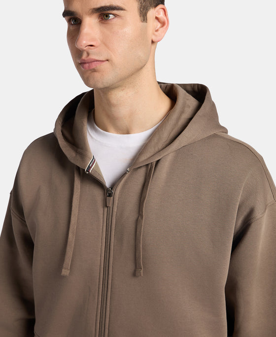 Oversized Super Combed Cotton Rich Fleece Jacket with StayWarm Technology - Bungee Cord