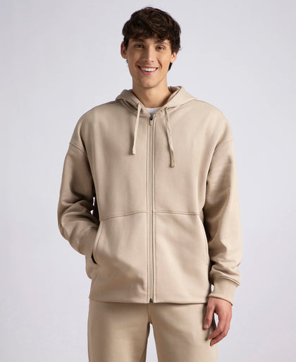 Oversized Super Combed Cotton Rich Fleece Jacket with StayWarm Technology - Pure Cashmere