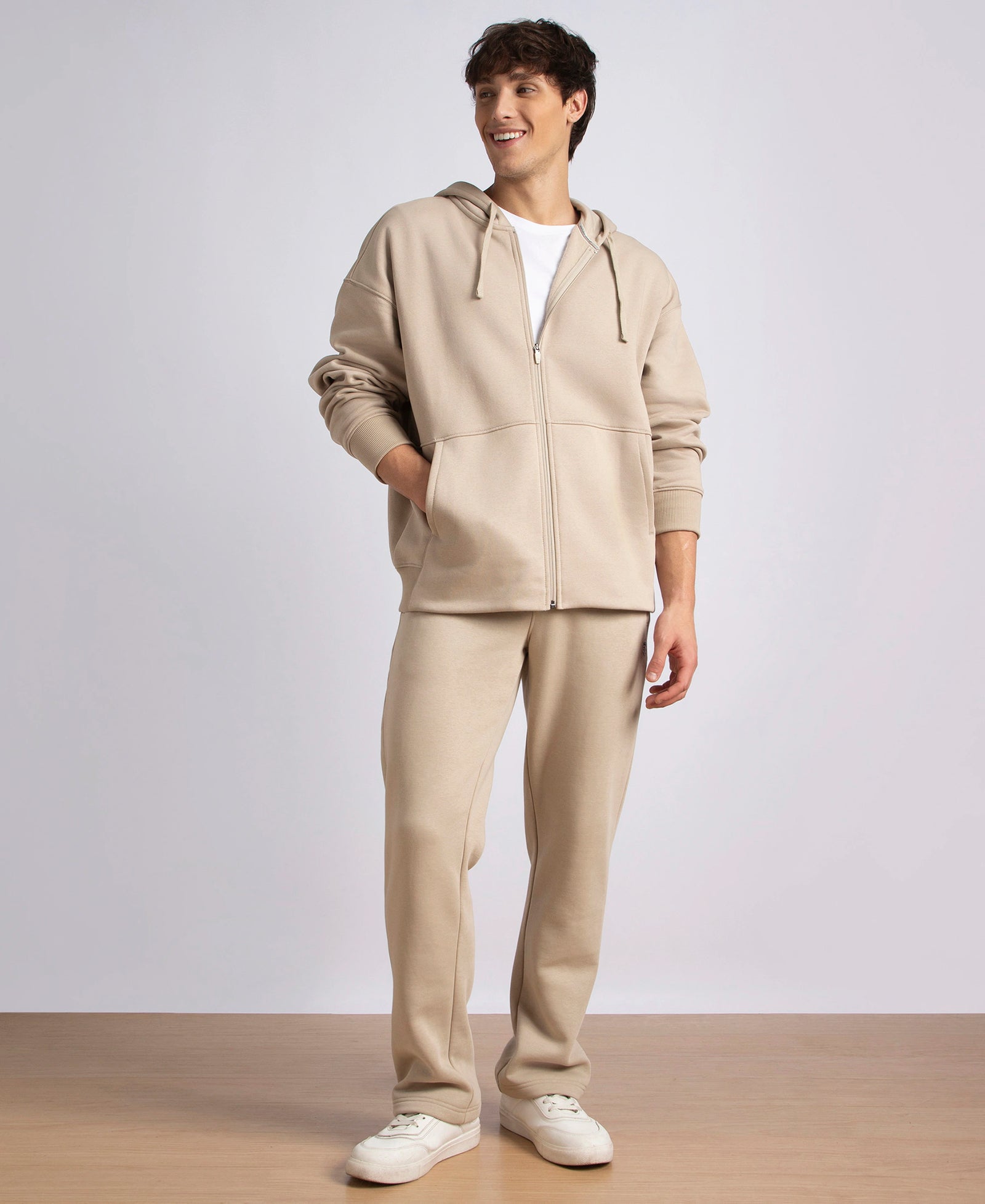 Oversized Super Combed Cotton Rich Fleece Jacket with StayWarm Technology - Pure Cashmere