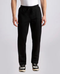 Super Combed Cotton Rich Straight Fit Fleece Trackpants with StayWarm Technology - Black
