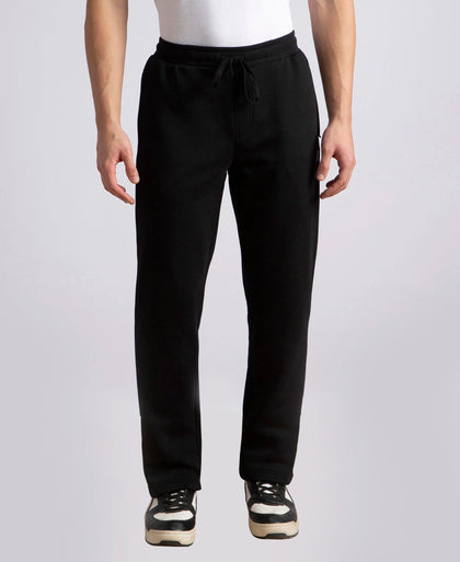 Super Combed Cotton Rich Fleece Trackpants with StayWarm Technology - Black