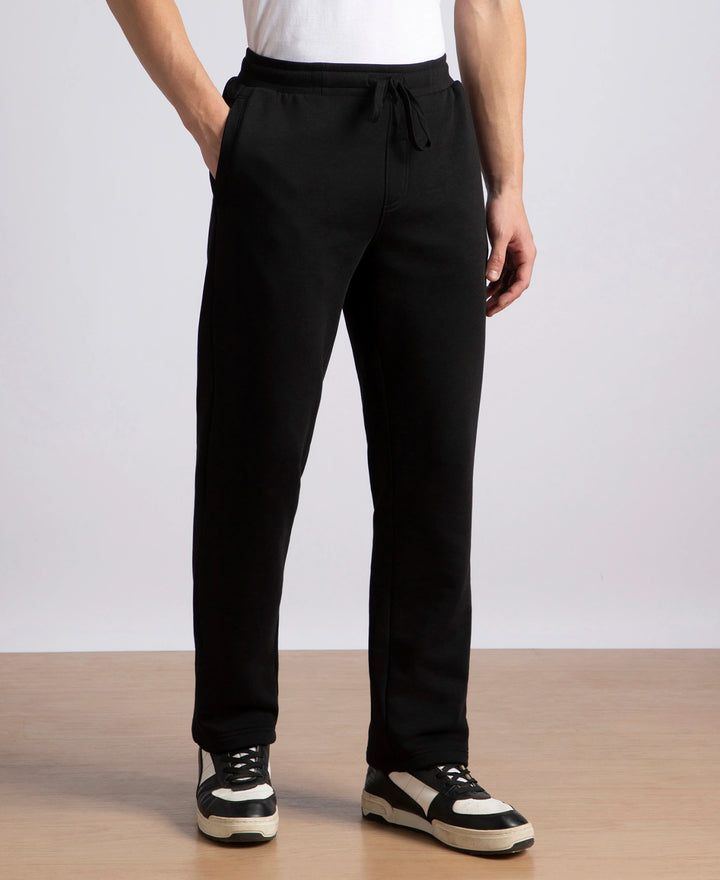 Super Combed Cotton Rich Fleece Trackpants with StayWarm Technology - Black