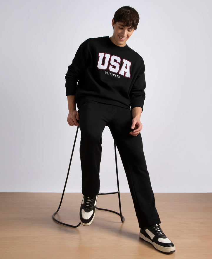 Super Combed Cotton Rich Fleece Trackpants with StayWarm Technology - Black