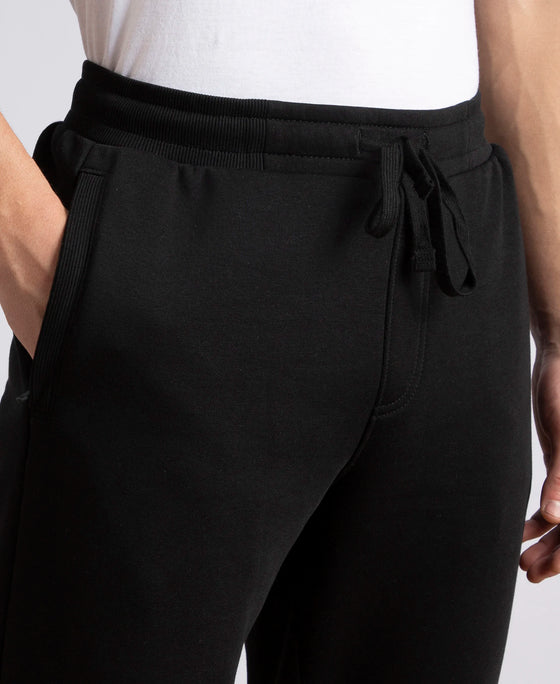 Super Combed Cotton Rich Fleece Trackpants with StayWarm Technology - Black