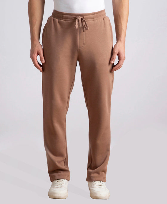 Super Combed Cotton Rich Straight Fit Fleece Trackpants with StayWarm Technology - Brownie