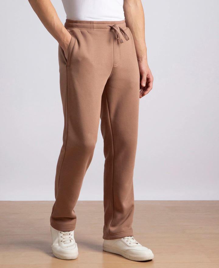 Super Combed Cotton Rich Fleece Trackpants with StayWarm Technology - Brownie