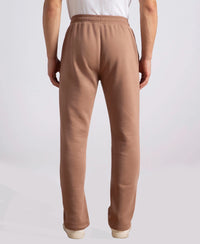 Super Combed Cotton Rich Straight Fit Fleece Trackpants with StayWarm Technology - Brownie