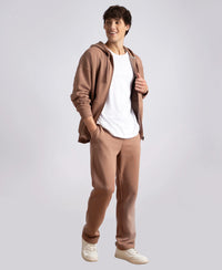 Super Combed Cotton Rich Straight Fit Fleece Trackpants with StayWarm Technology - Brownie