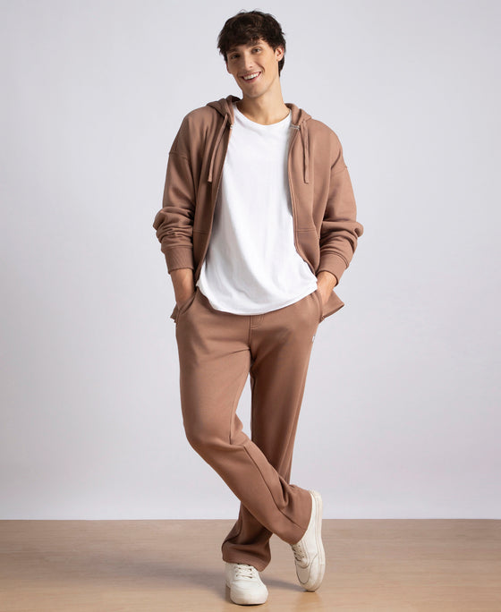 Super Combed Cotton Rich Fleece Trackpants with StayWarm Technology - Brownie