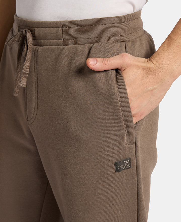 Super Combed Cotton Rich Straight Fit Fleece Trackpants with StayWarm Technology - Bungee Cord