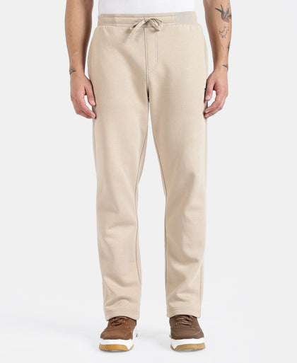 Super Combed Cotton Rich Straight Fit Fleece Trackpants with StayWarm Technology - Pure Cashmere